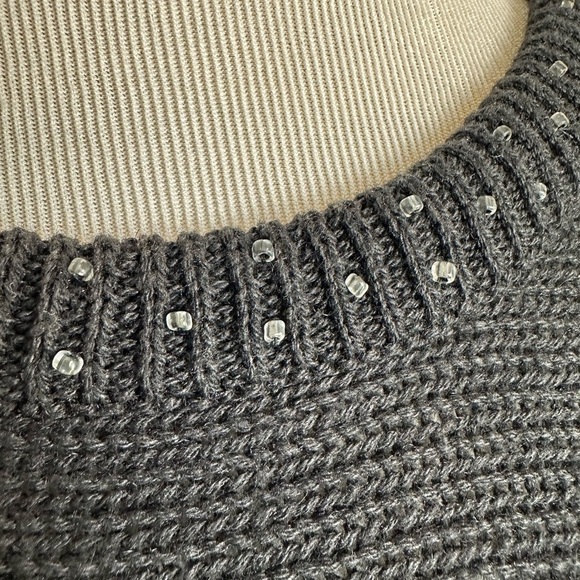 Vintage 80’s Black Sequins Sweater Dress Sz M - Picture 7 of 9